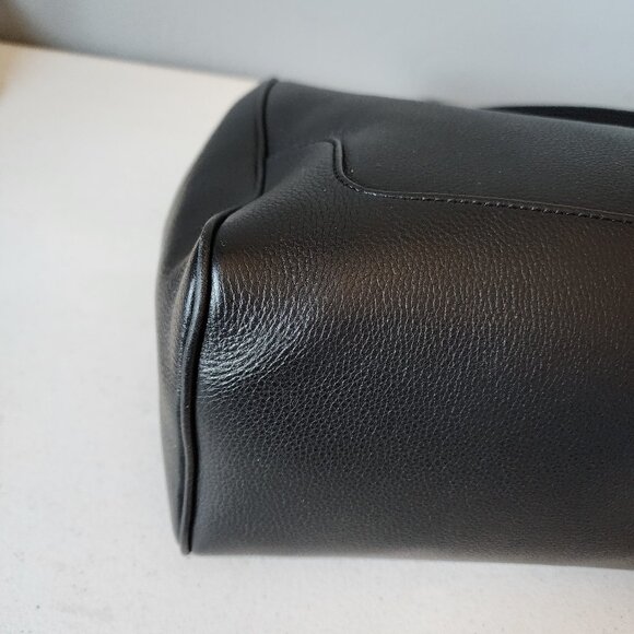 Tory Burch Black Leather Tote with Gold Chain - Picture 9 of 16